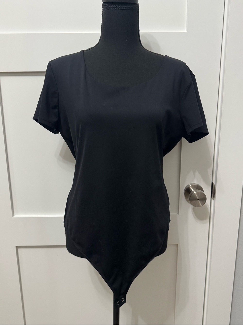 Nine West Black Short-Sleeve Bodysuit